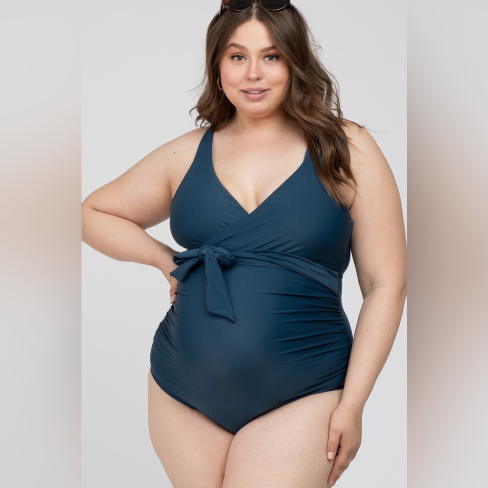 Pinkblush teal maternity swimsuit nwot